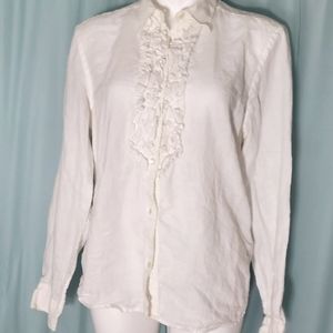 Ralph Lauren women's white linen top